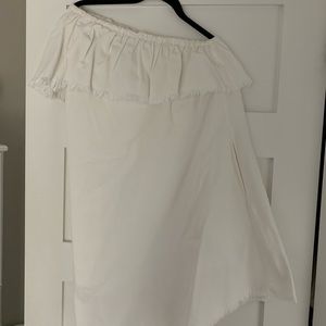 Mango One Shoulder Dress White XS